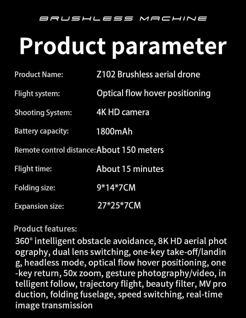 Z102 UAV 8K Drone – Capture Stunning 4K HD Footage with Advanced APP Control - Rebooters