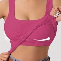 Ribbed Crop Tank Top With Built-In Support For Women Rebooters Womens Shirts