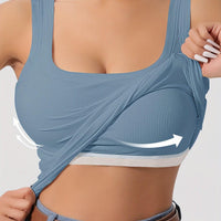 Ribbed Crop Tank Top With Built-In Support For Women Rebooters Womens Shirts