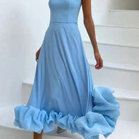 Lightweight Flowy Tiffany Women's Long-Sleeve Summer Dress - Rebooters -Women's Dresses