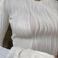 Long Sleeve Crop Top Blouse for Women - Stylish Casual Wear Rebooters Womens Shirts