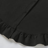 Oversized Ruffle Hem Shirt Dress For Women - Chic Style Rebooters Womens Shirts