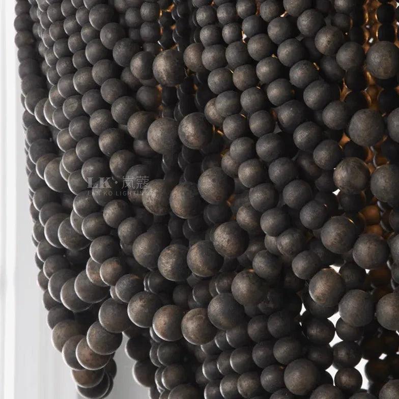 Multi-Layer Beaded Design Wooden Chandelier for Living Room | Rebooters - Rebooters