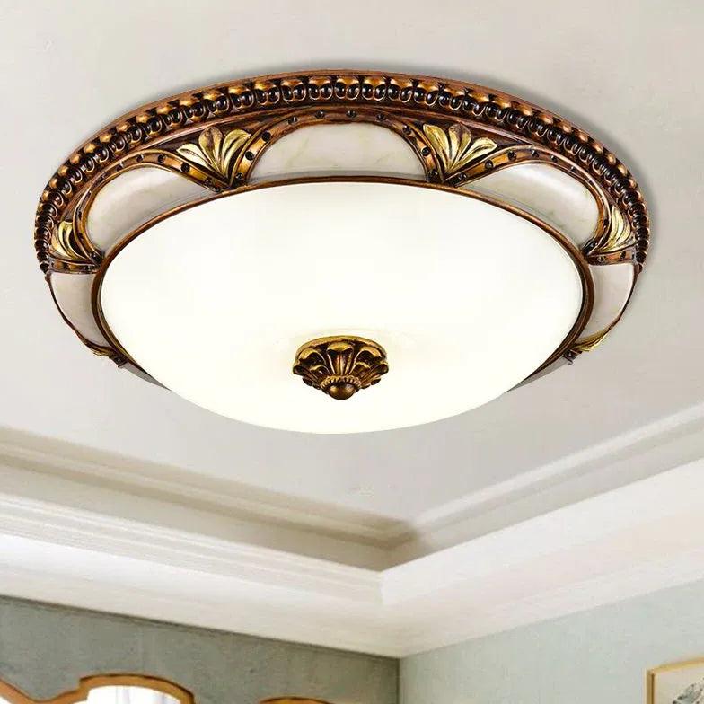 Brass Round Vintage Ceiling Light for Living Room Bedroom - Rebooters