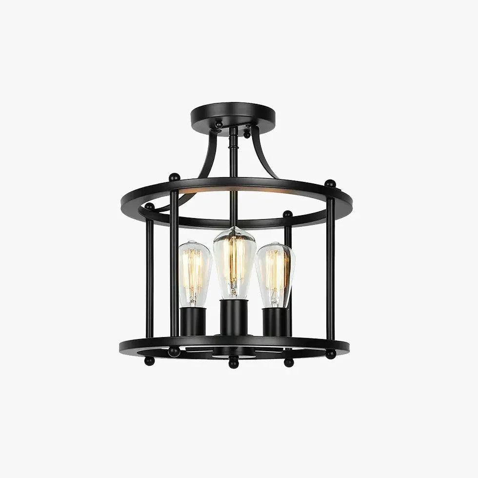 Cylindrical Frame Black Industrial Pendant Light for Home - Rebooters