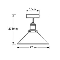 Black Conical Metal Shade Industrial Ceiling Light Fixture - Rebooters