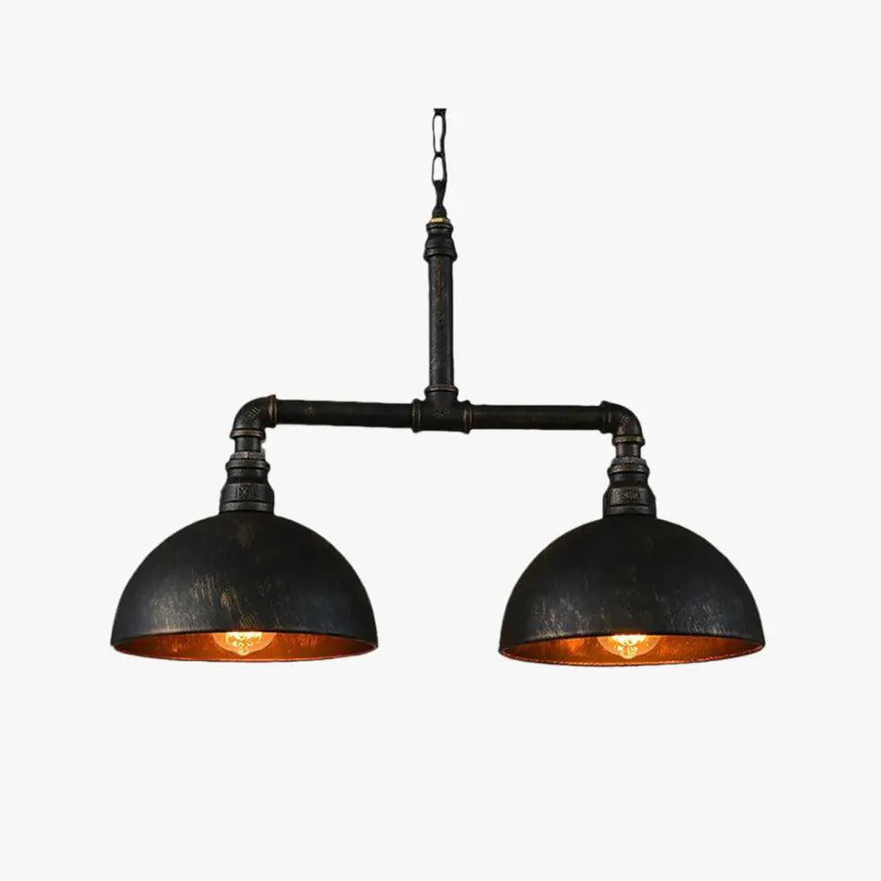 Black Metal Dual-Shade Industrial Pendant Light Fixture | Rebooters - Rebooters