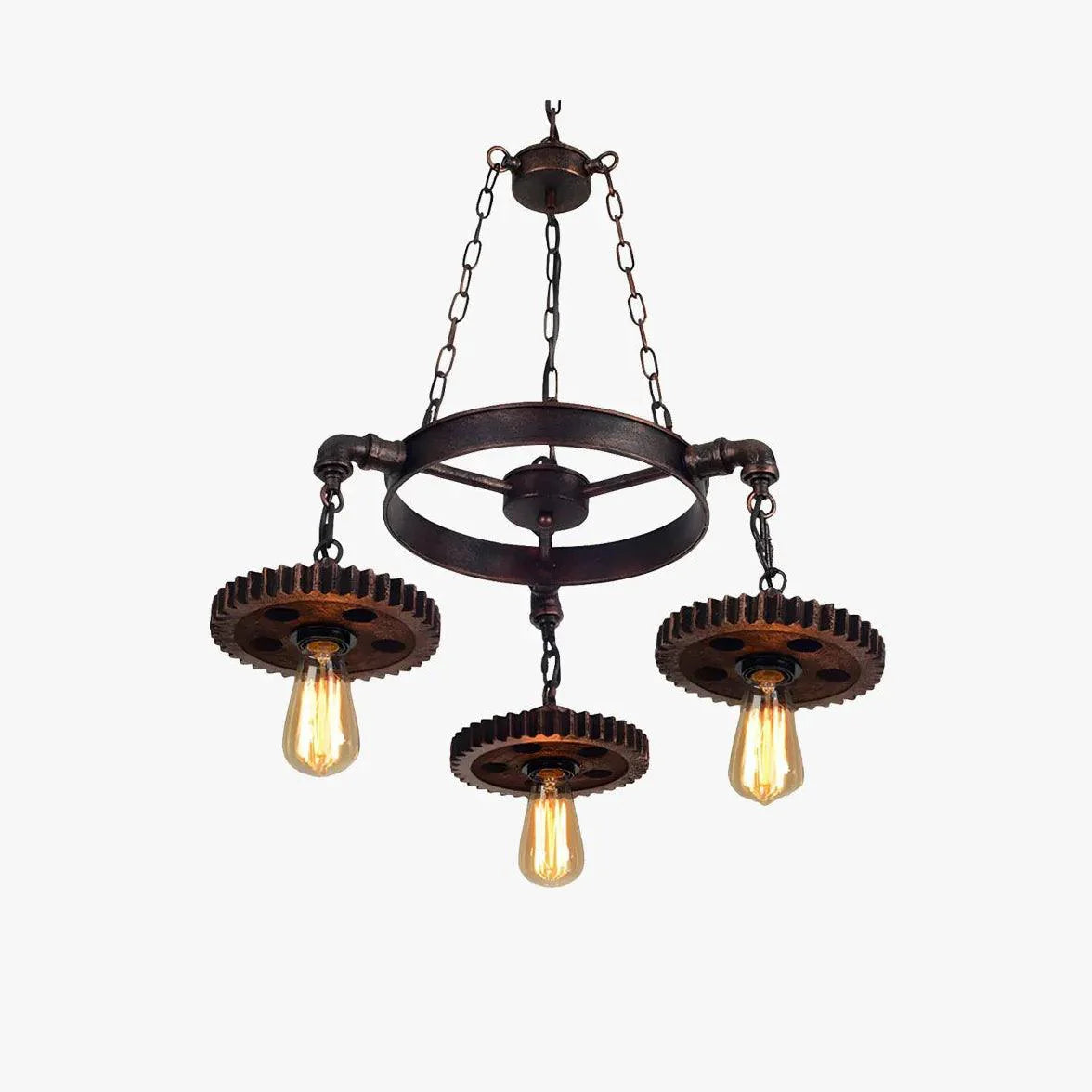 Gear Shaped Antique Bronze Industrial Pendant Light Fixture | Rebooters - Rebooters