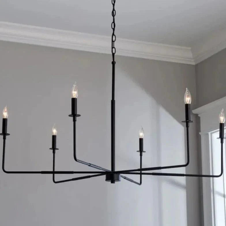 Black Candelabra Industrial Living Room Chandelier Light | Rebooters - Rebooters