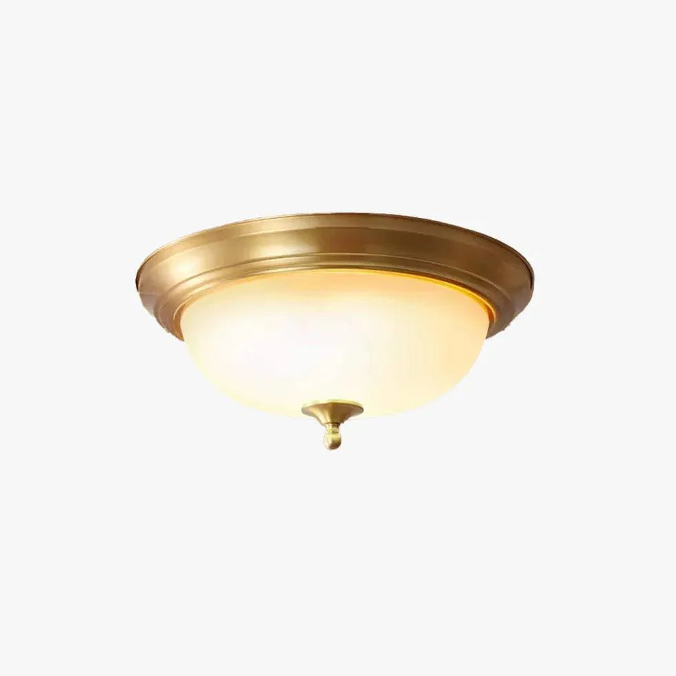 Retro Bowl Shape Vintage Gold Flush Ceiling Lights Fixture - Rebooters