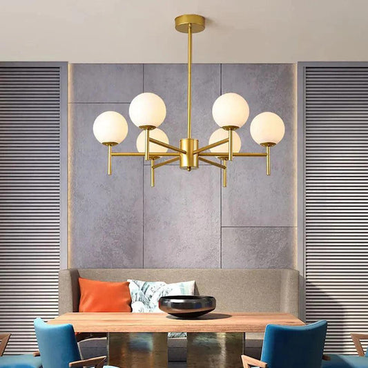 Multi-Light Spherical Glass Modern Chandelier for Living Room | Rebooters - Rebooters