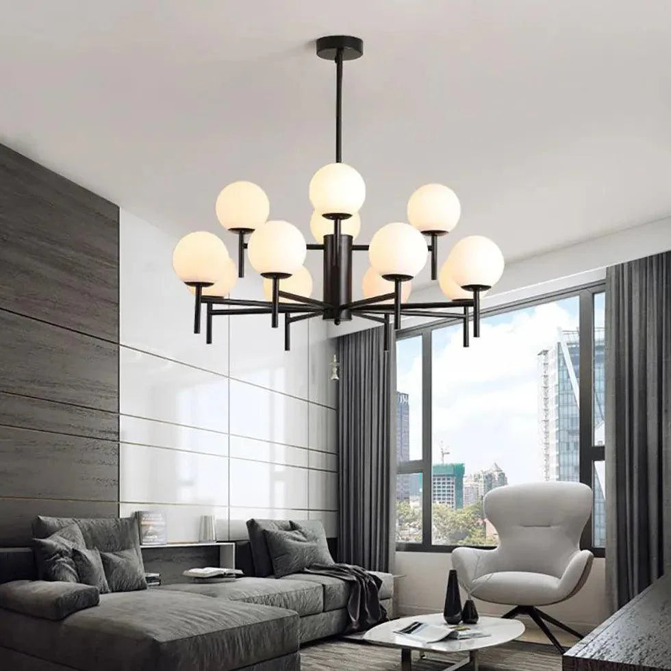 Multi-Light Spherical Glass Modern Chandelier for Living Room | Rebooters - Rebooters