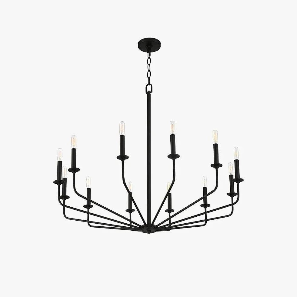 Black Metal Modern LED Chandelier for Living Room Decor | Rebooters - Rebooters