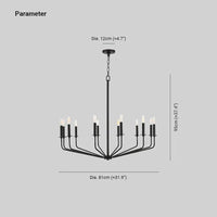 Black Metal Modern LED Chandelier for Living Room Decor | Rebooters - Rebooters