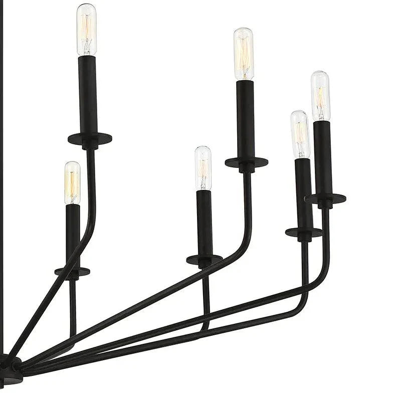 Black Metal Modern LED Chandelier for Living Room Decor | Rebooters - Rebooters