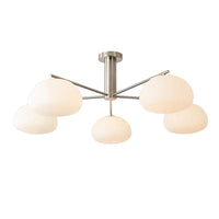 Frosted Glass Shade Modern White Chandelier For Home Decor | Rebooters - Rebooters