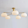 Frosted Glass Shade Modern White Chandelier for Living Room - Rebooters