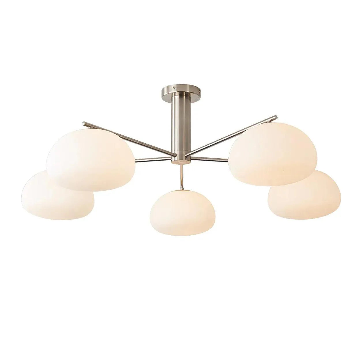 Frosted Glass Shade Modern White Chandelier for Living Room - Rebooters