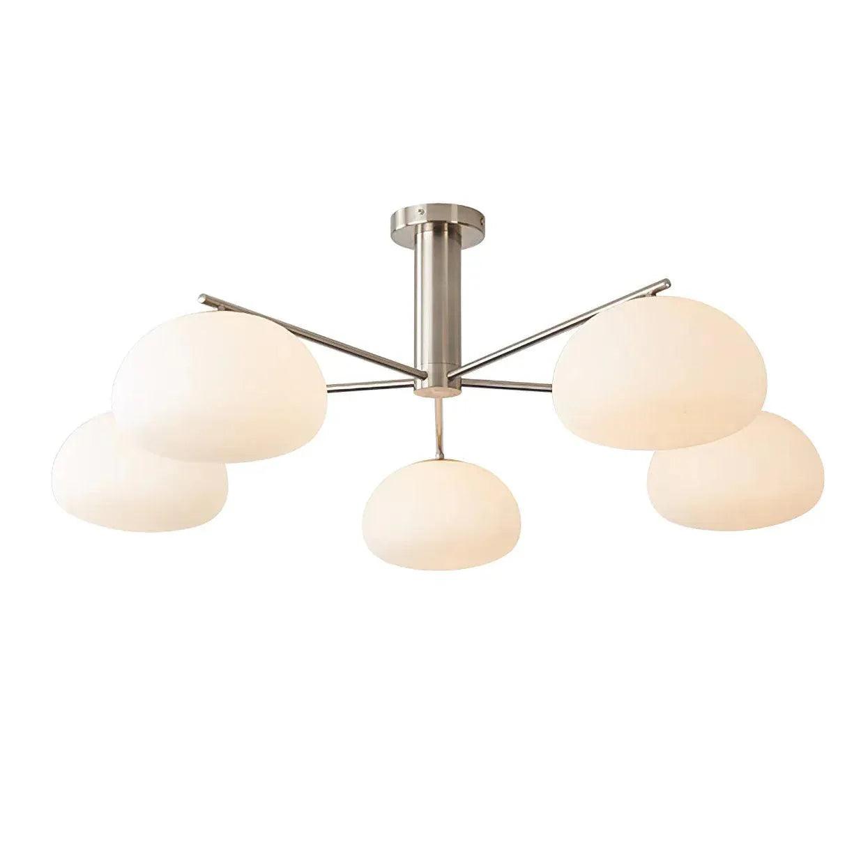 Frosted Glass Shade Modern White Chandelier for Living Room - Rebooters