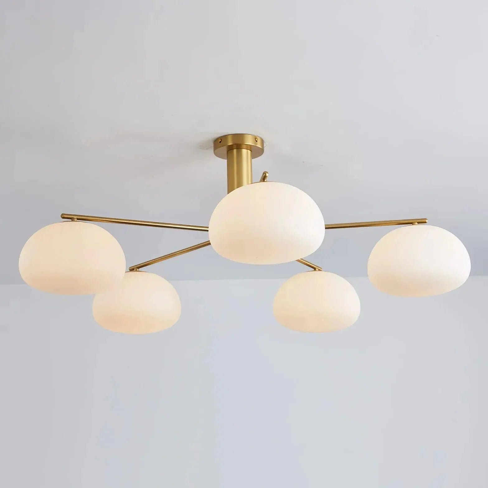 Frosted Glass Shade Modern White Chandelier For Home Decor | Rebooters - Rebooters