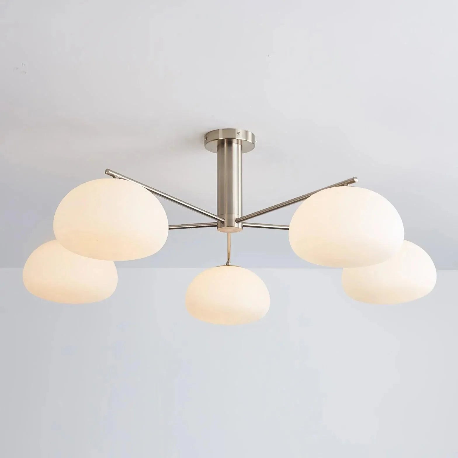 Frosted Glass Shade Modern White Chandelier For Home Decor | Rebooters - Rebooters