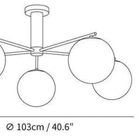 Frosted Glass Shade Modern White Chandelier For Home Decor | Rebooters - Rebooters