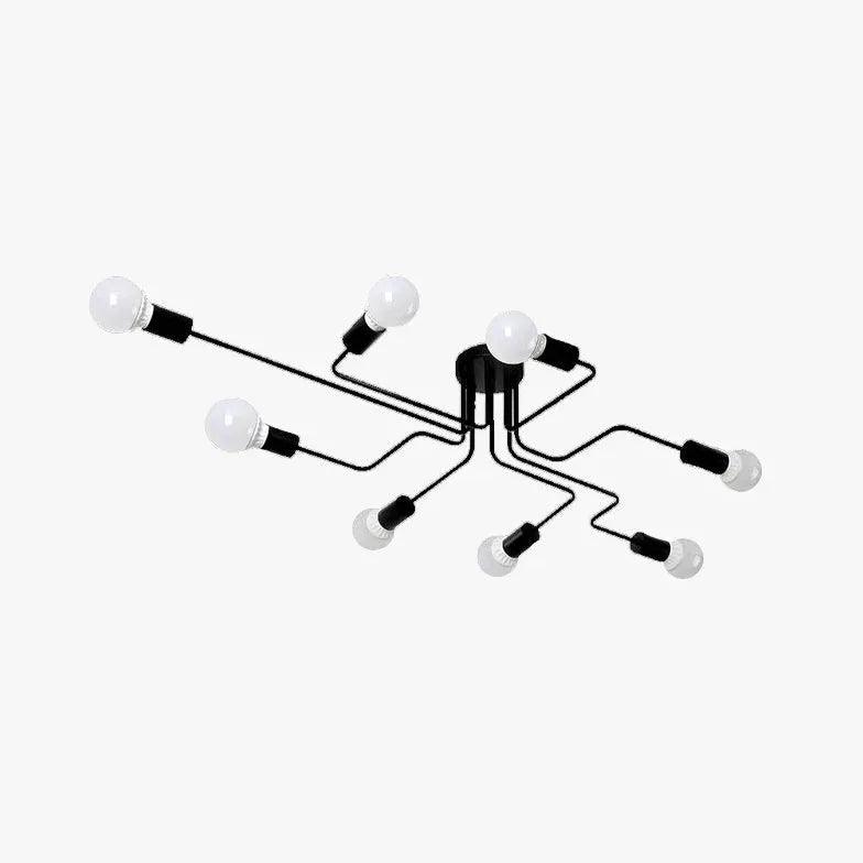 Multi-Light Branch Design Black Metal Ceiling Light Fixture | Rebooters - Rebooters