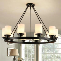 Multi-Light Glass Shades Black Pendant Light Fixture | Rebooters - Rebooters