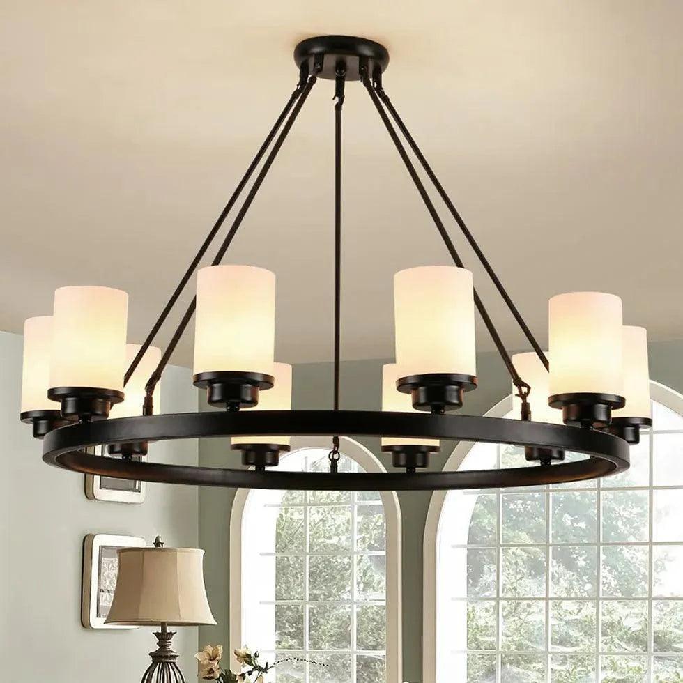Multi-Light Glass Shades Black Pendant Light Fixture | Rebooters - Rebooters
