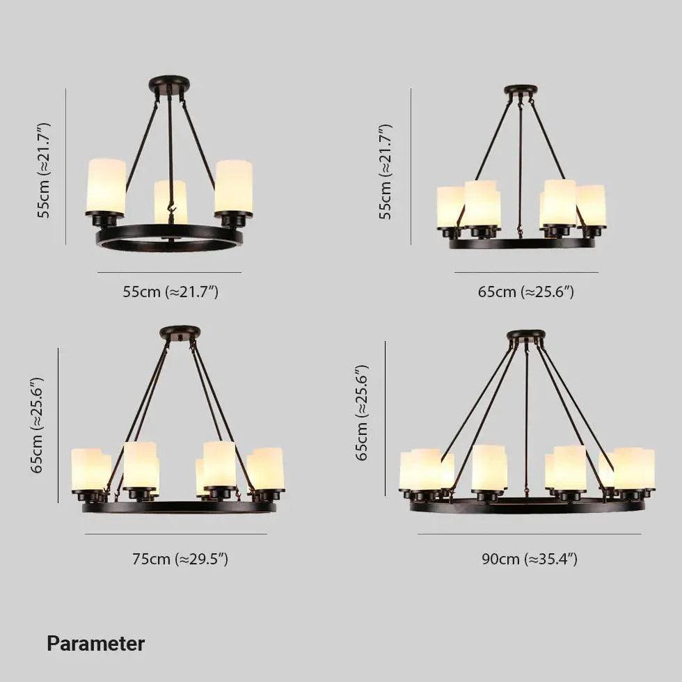 Multi-Light Glass Shades Black Pendant Light Fixture | Rebooters - Rebooters