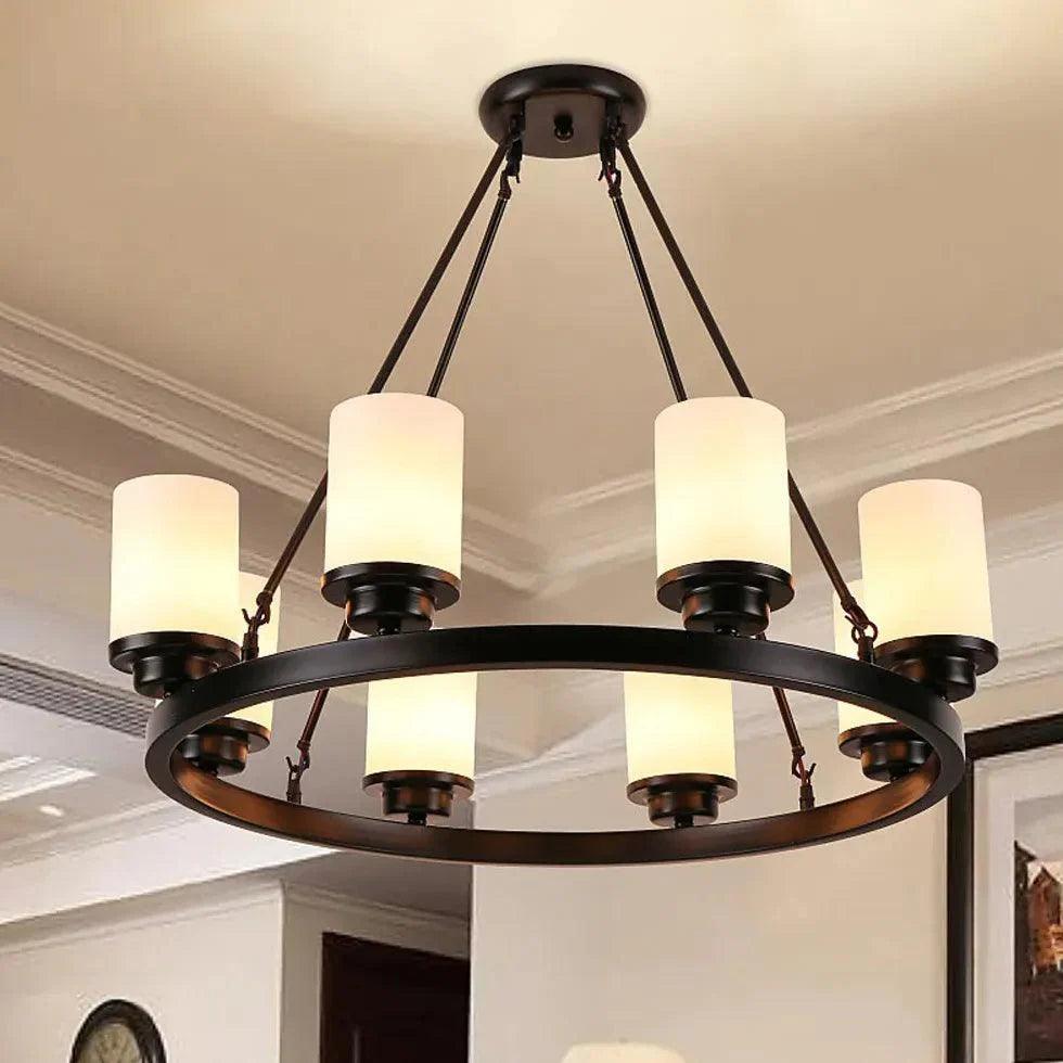 Multi-Light Glass Shades Black Pendant Light Fixture | Rebooters - Rebooters