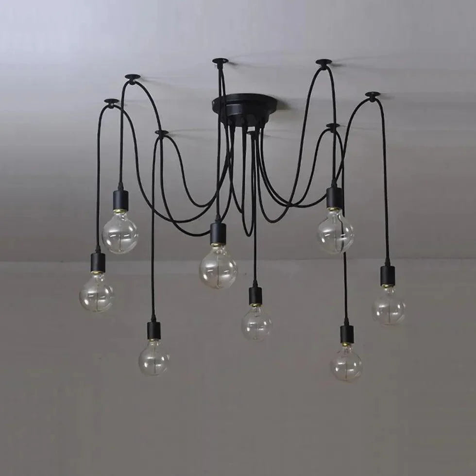 Multi-Light Spider Web Black LED Chandelier for Home Decor | Rebooters - Rebooters