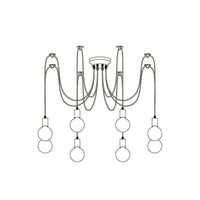 Multi-Light Spider Web Black LED Chandelier for Home Decor | Rebooters - Rebooters