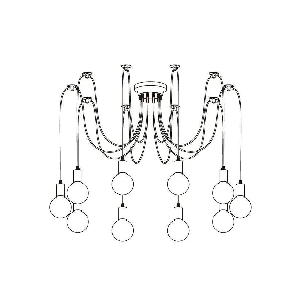 Multi-Light Spider Web Black LED Chandelier for Home Decor | Rebooters - Rebooters