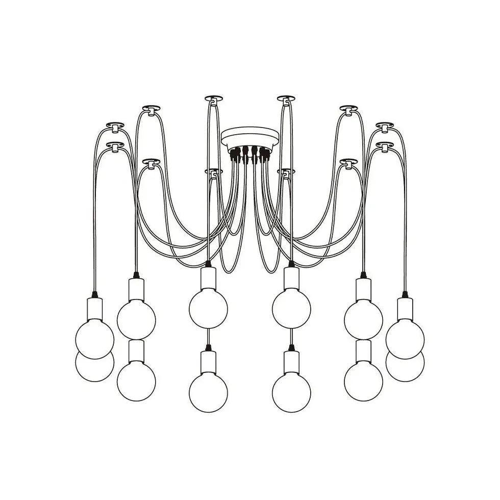 Multi-Light Spider Web Black LED Chandelier for Home Decor | Rebooters - Rebooters