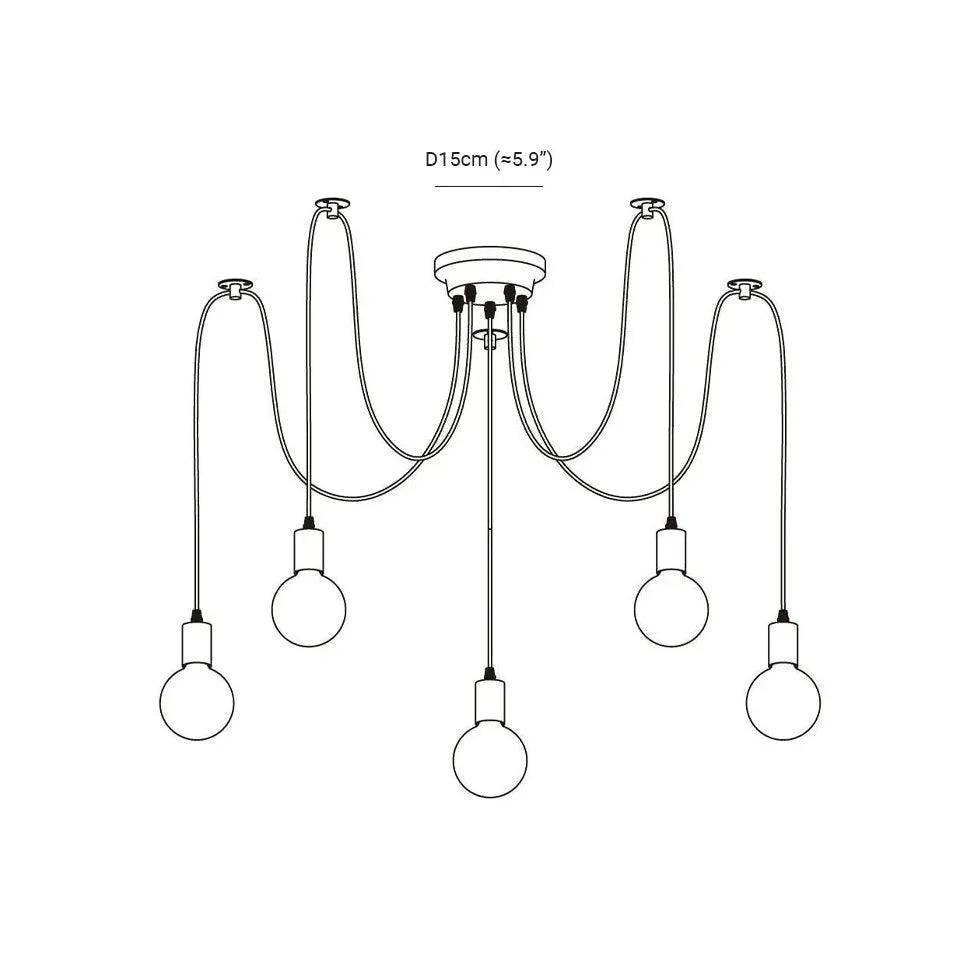 Multi-Light Spider Web Black LED Chandelier for Home Decor | Rebooters - Rebooters
