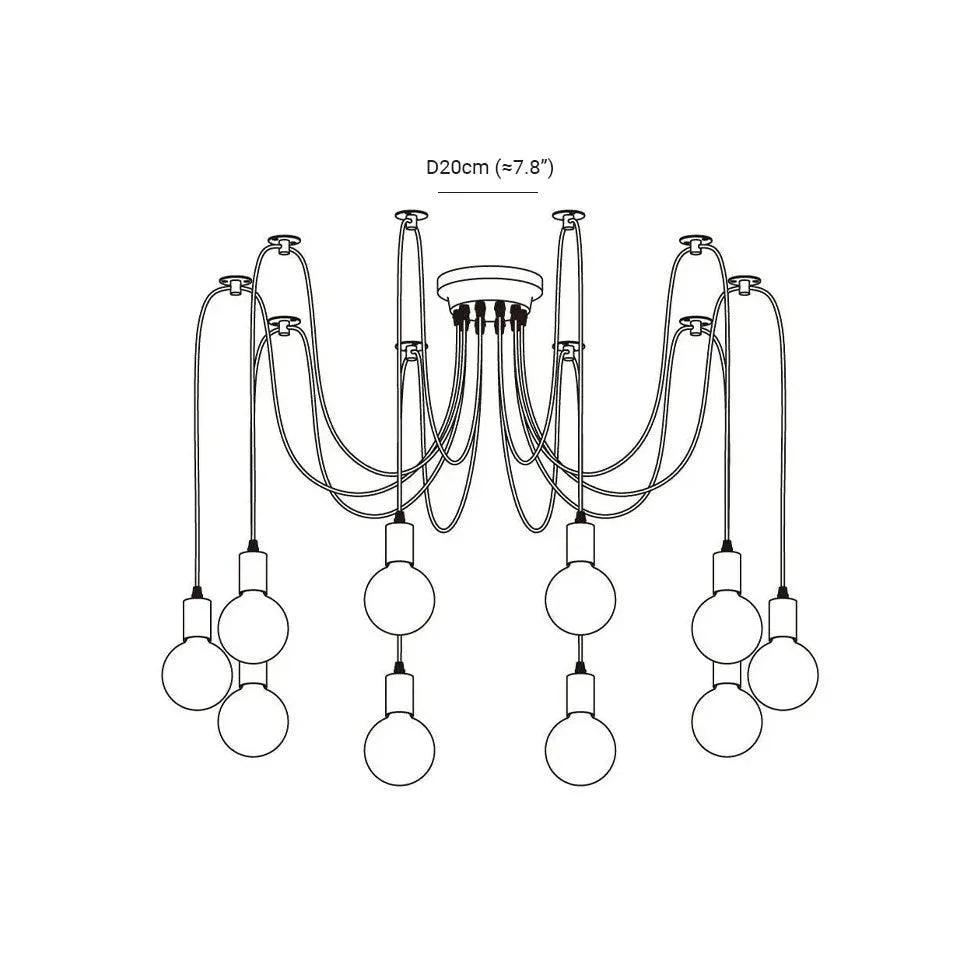 Multi-Light Spider Web Black LED Chandelier for Home Decor | Rebooters - Rebooters