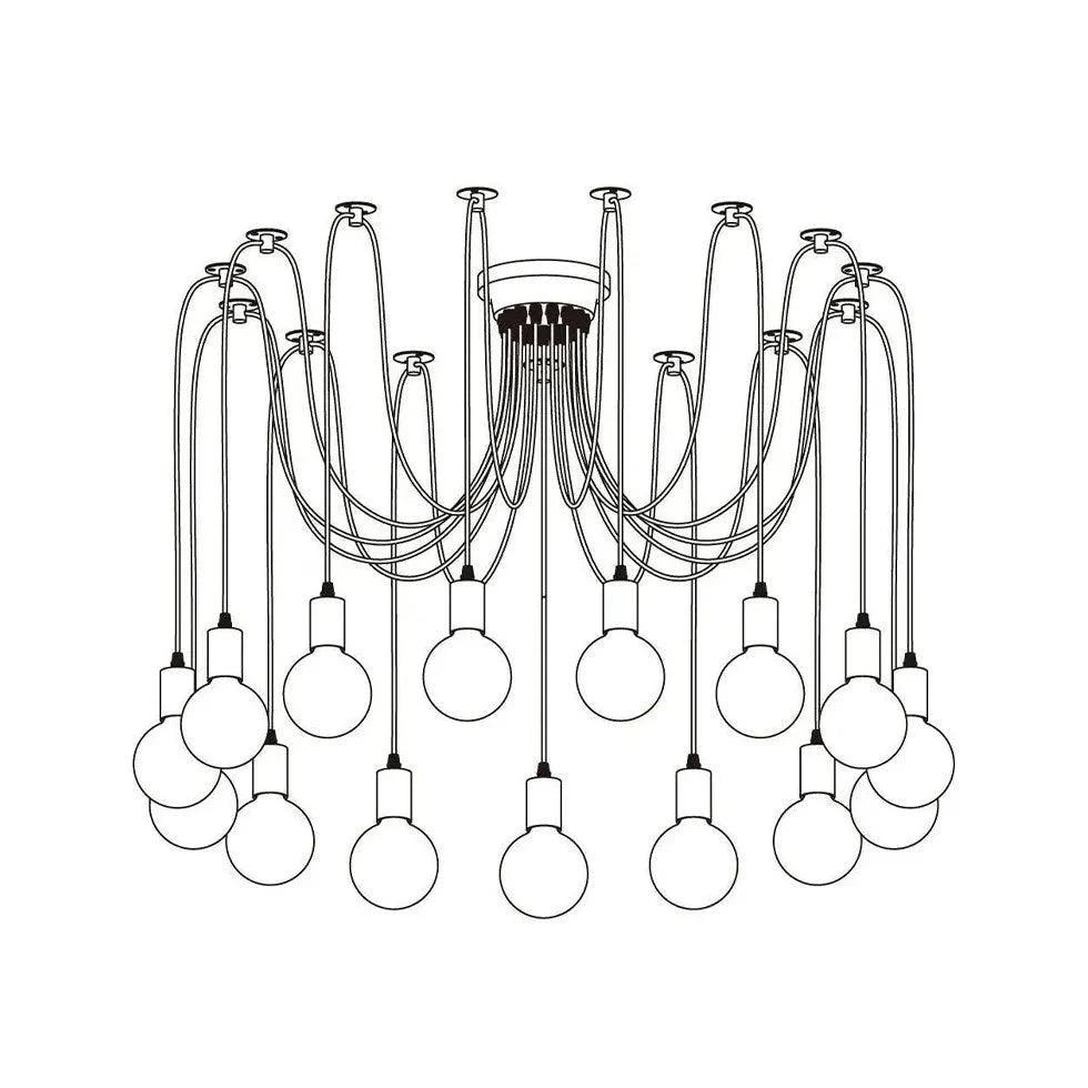 Multi-Light Spider Web Black LED Chandelier for Home Decor | Rebooters - Rebooters