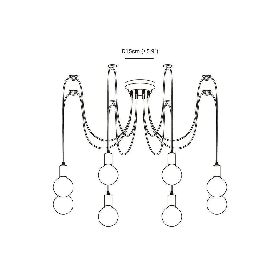 Multi-Light Spider Web Black LED Chandelier for Home Decor | Rebooters - Rebooters
