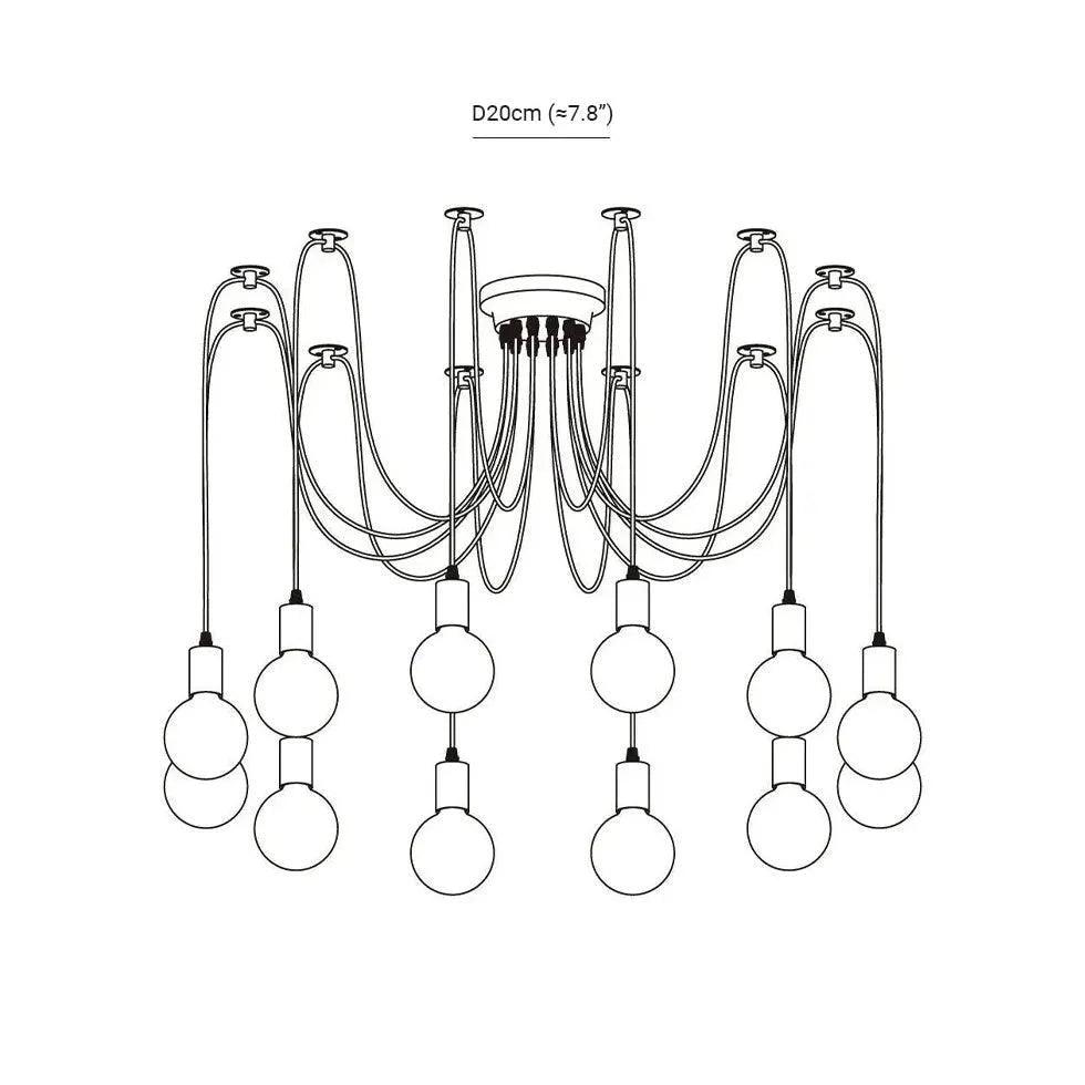 Multi-Light Spider Web Black LED Chandelier for Home Decor | Rebooters - Rebooters