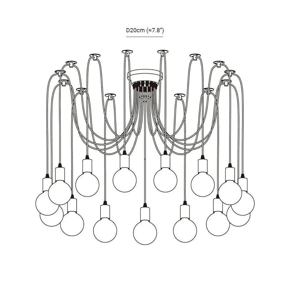 Multi-Light Spider Web Black LED Chandelier for Home Decor | Rebooters - Rebooters