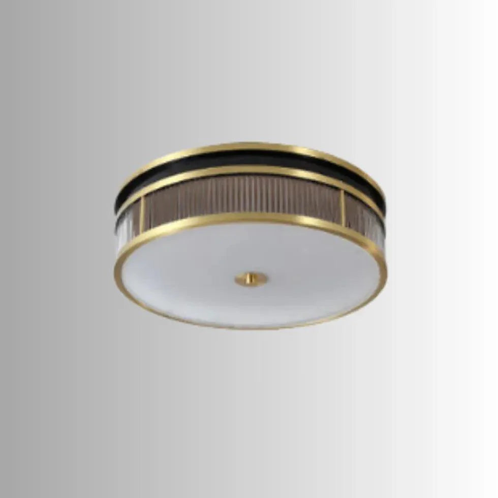 Frosted Stripes Modern Gold Flush Ceiling Lights for Living Room - Rebooters