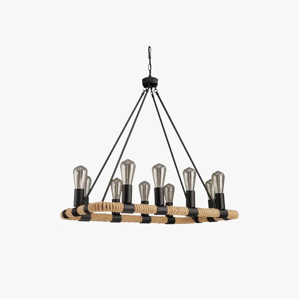 Rectangular Rope Structure Black Industrial Pendant Light Chandelier | Rebooters - Rebooters