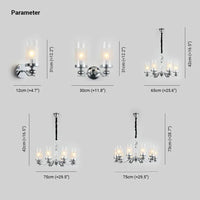 Cylindrical Shade Silver Modern Glass Chandelier Pendant Lamp | Rebooters - Rebooters