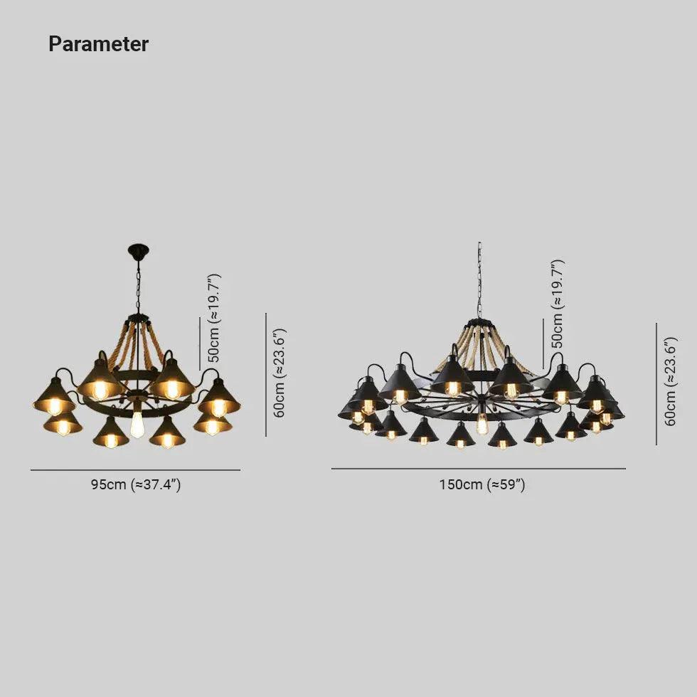 Wheel-Shaped Radiant Design Vintage Chandelier for Home | Rebooters - Rebooters