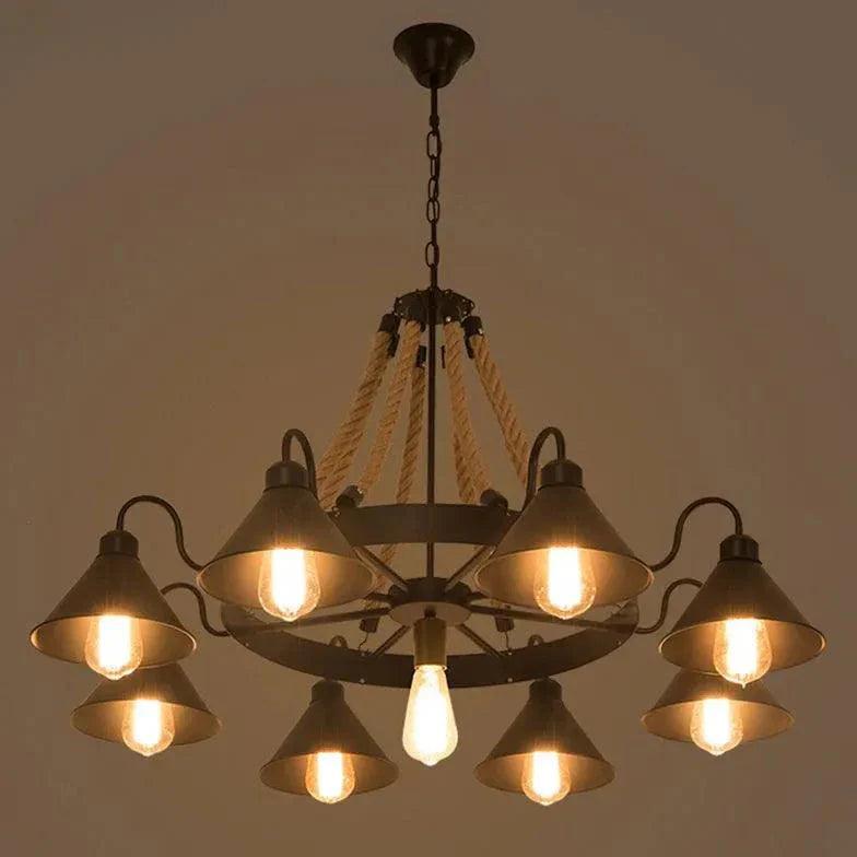 Wheel-Shaped Radiant Design Vintage Chandelier for Home | Rebooters - Rebooters