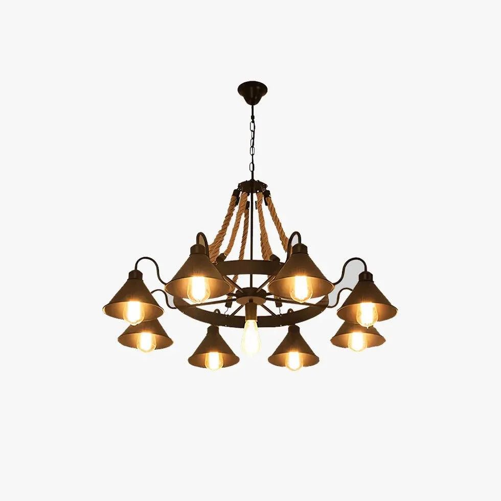 Wheel-Shaped Radiant Design Vintage Chandelier for Home | Rebooters - Rebooters