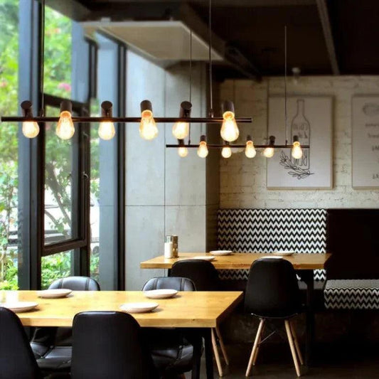 Long Light Bulb Black Industrial Chandelier for Home Decor | Rebooters - Rebooters