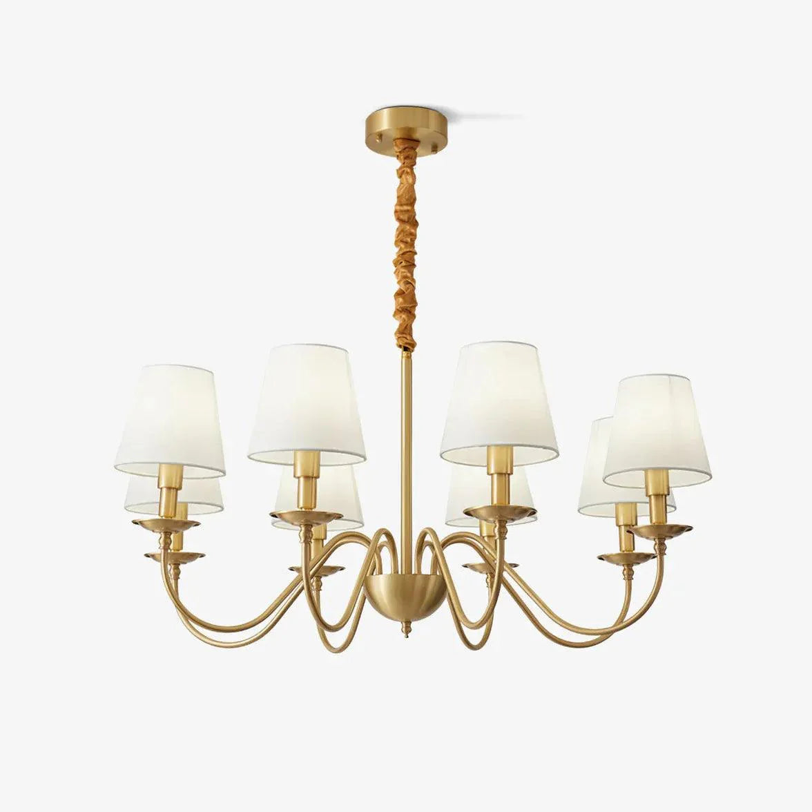 Multi-Light White Shade Gold Vintage Chandelier Pendant Light | Rebooters - Rebooters