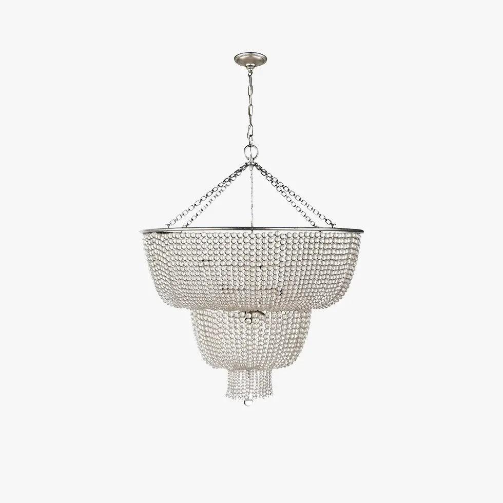 Multi-layered Crystal White Chandelier Pendant Light Fixture | Rebooters - Rebooters